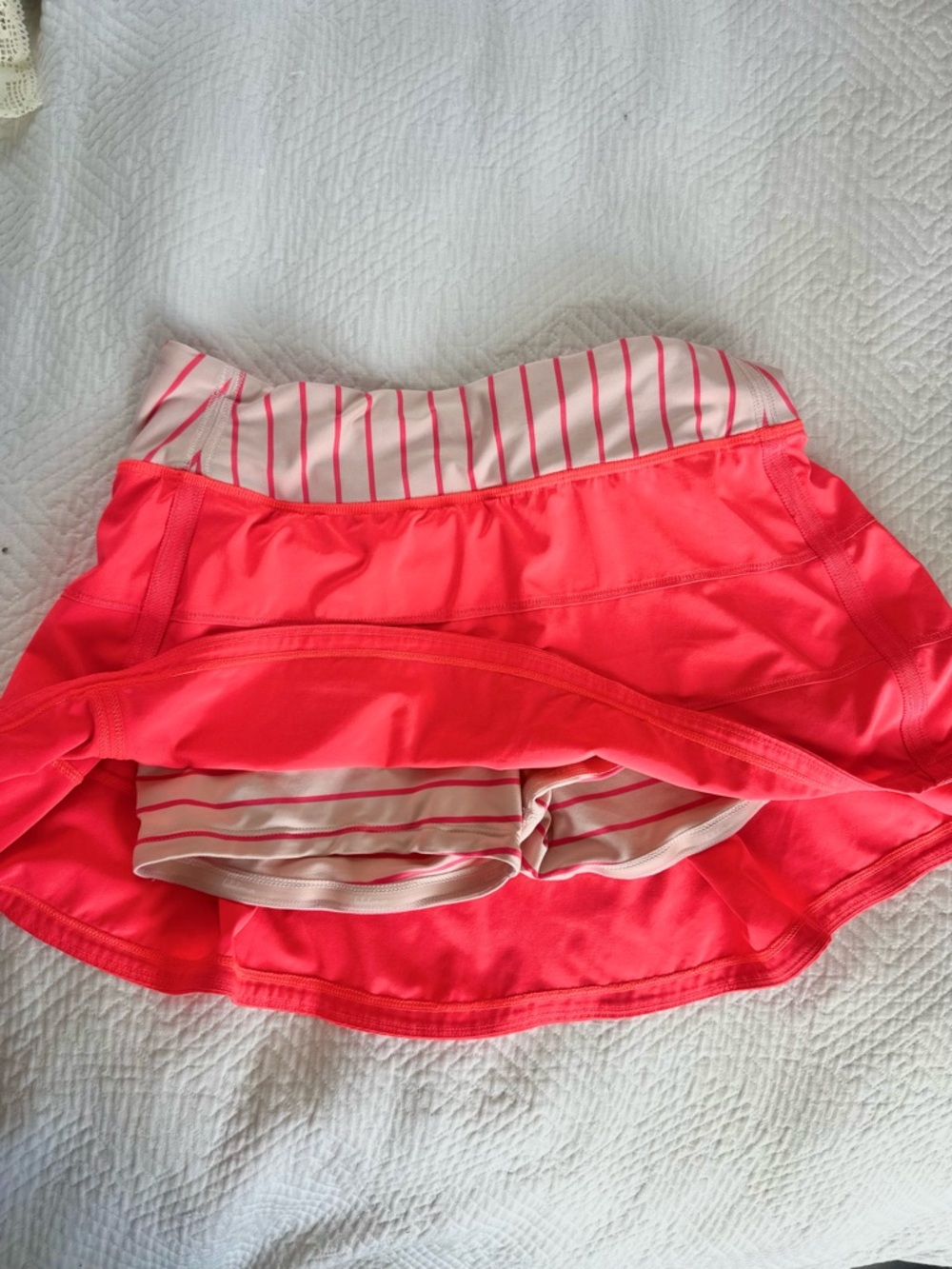 Lululemon Coral Skort Size 4 Striped Athletic Skirt with Lined Shorts